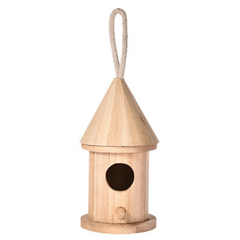 DIY Ξύλινο Πουλί Απλή Φωλιά Κρεμαστό Σπίτι για Πουλιά Φυσικό Ξύλινο Κλουβί για Πουλιά Χώρος ανάπαυσης Επιτοίχιο υπαίθριο Σπίτι πουλιών με δέντρα