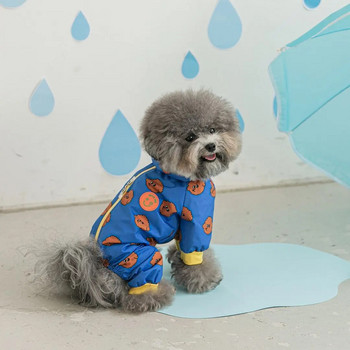 INS Pet Dog Водоустойчив пълен пакет дъждобран Средно малко куче Четирикраки дъждобран с качулка Teddy Bears Dog Costume Дрехи за домашни любимци