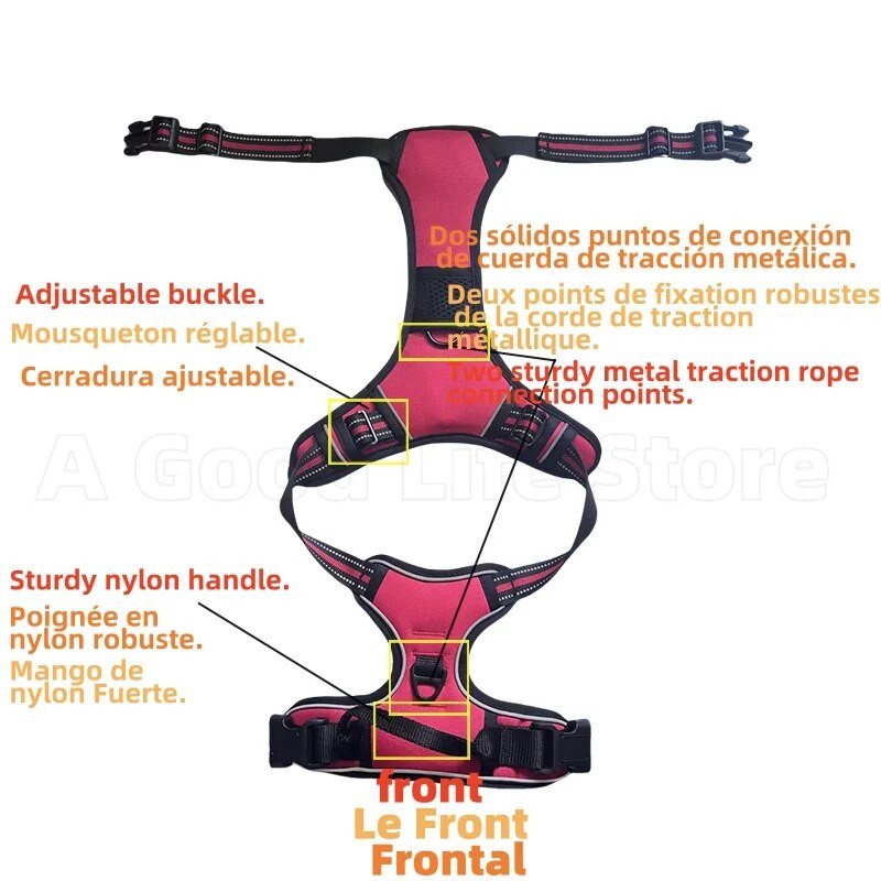 Šviesą atspindintys šunų diržai, kvėpuojantys šunų priedai, liemenė su rankena mažiems dideliems šunims.