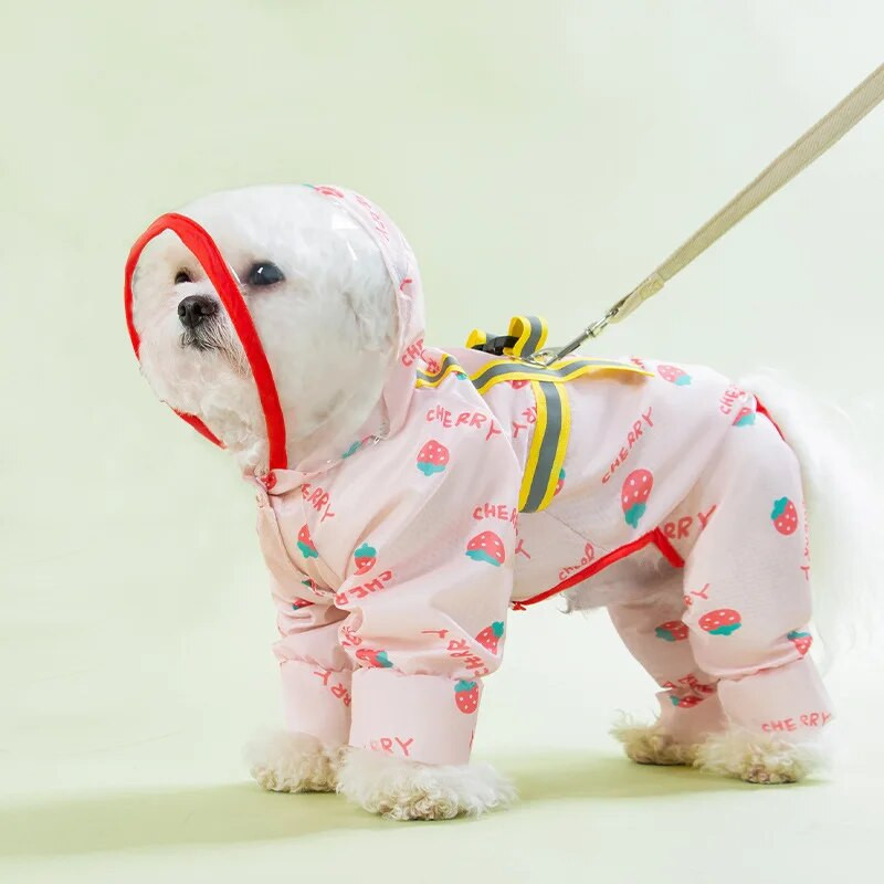 Új kutya esőkabát vízálló chihuahua all inclusive esőkabát hám kiskutya vízálló kutya kölyök ruhák kis kutya esőkabát