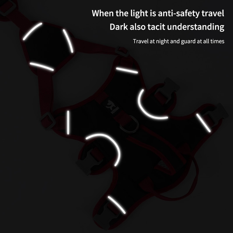 Smūgį sugeriantys šunų diržai, liemenės reguliuojami šviesą atspindintys diržai vidutinio dydžio šunims Prancūzų buldogų vaikščiojimo krūtinės dirželiai naminiams gyvūnėliams