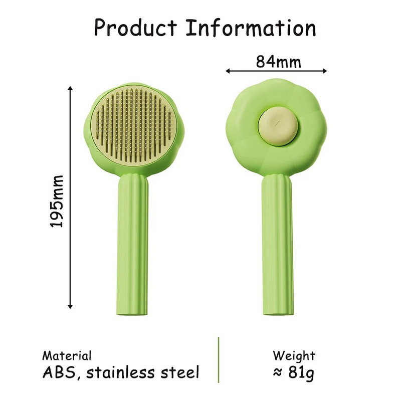 Savaime išsivalantis šunų ir kačių priežiūros šepetys