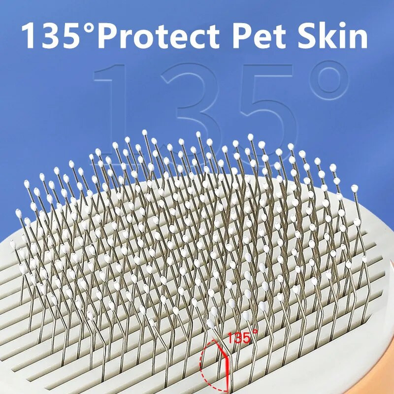 Kačių šepetys Vieno mygtuko kačių plaukų šalinimo priemonė Masažo kačių šukos nerūdijančio plieno naminių gyvūnėlių priežiūra šunų šepetys Automatinis kačių šukavimas naminiams gyvūnėliams