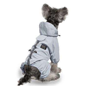 2023 Αδιάβροχο σκύλου Αδιάβροχο αντανακλαστικό παλτό σκυλιών με κουκούλα για κατοικίδια Τετράποδα Ρούχα Απορροφητικό ιδρώτα για σκύλους Ολόσωμη φόρμα αδιάβροχα καινούργια