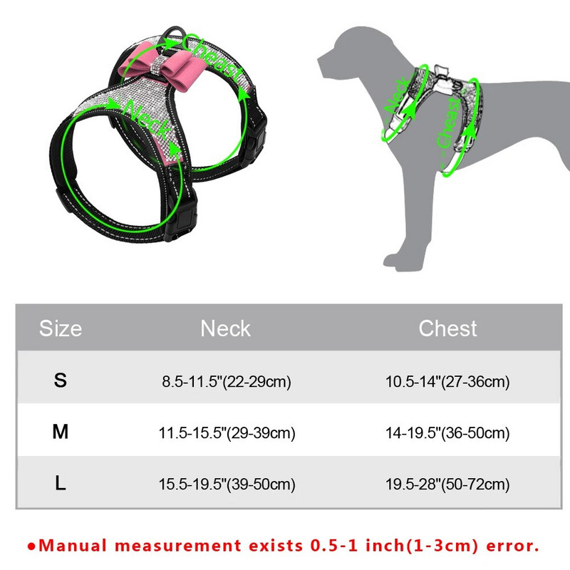Bling Kalnų krištolinio tinklelio šunų diržai Mieli Bowknot Maži šunų diržai Liemenė Šviesą atspindinti šuniuko katės liemenė Reguliuojama šunims Čihuahua