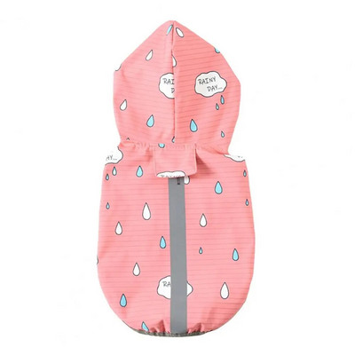 Patvarus šunų lietpalčio spausdinimas, dailiai susiūtos minkštos medžiagos šunų striukė nuo lietaus vaikščioti