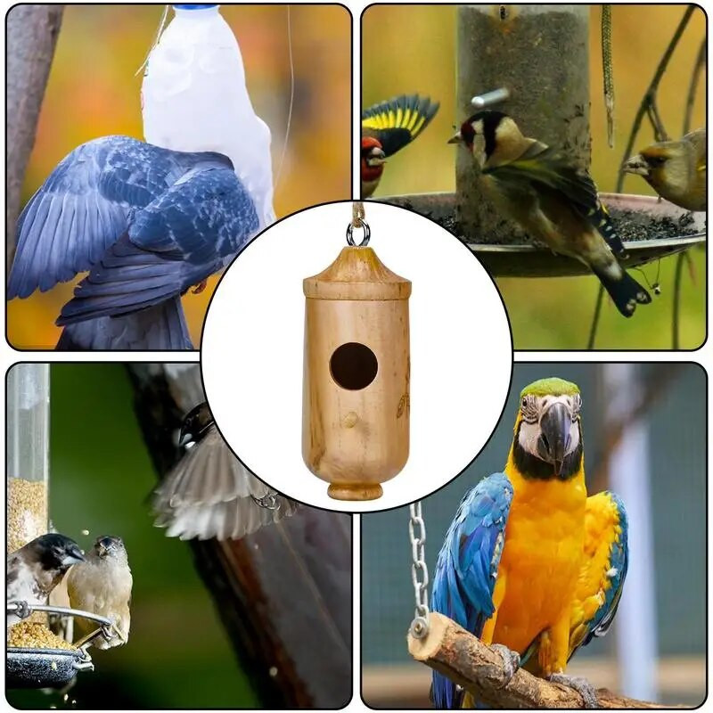 Drvena kućica za kolibri Viseća hranilica za divlje ptice Drvo za vanjski vrt Dekoracija dvorišta Zalihe za gniježđenje lastavice