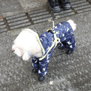 Дъждобран за кучета HOOPET Водоустойчив дъждобран Карикатура Светлоотразителен дъждобран за куче Външни дрехи Яке за малки кучета Комбинезон за домашни любимци
