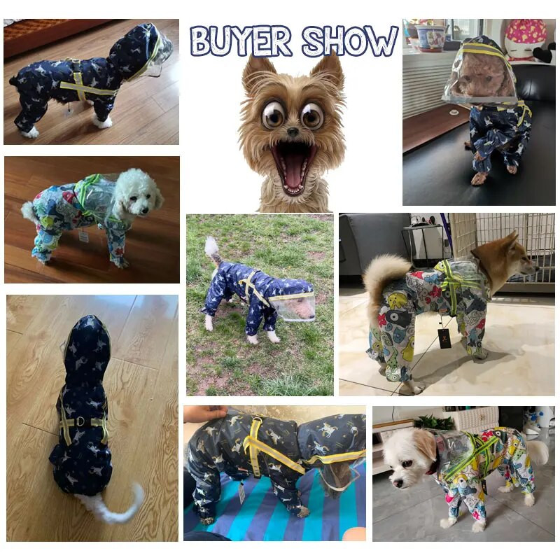 HOOPET šunų lietpaltis Vandeniui atsparus lietpaltis Animacinis šviesą atspindintis lietpaltis šuniui Lauko rūbai Striukė mažam šuniui augintinio kombinezonas