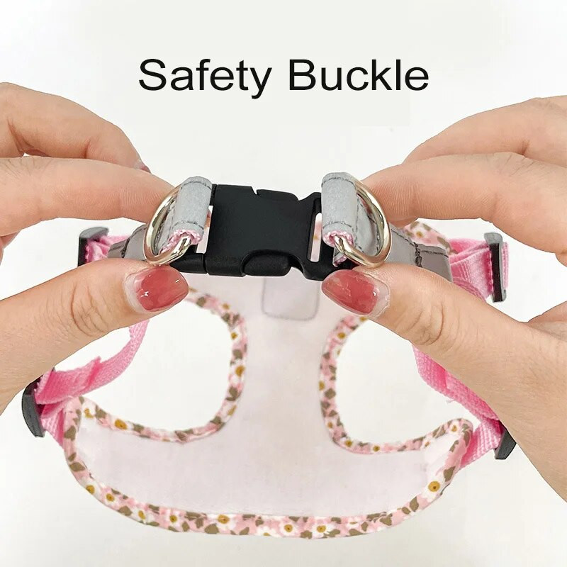 Húzás nélkül állítható kutyahám és póráz kistestű kutyáknak macska virágmintás kölyökkutya sétáló túramellény mellkasszíj kisállat kellékek
