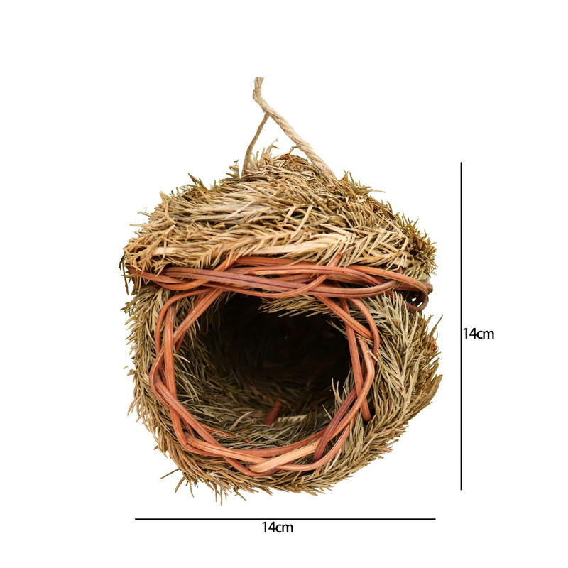 Χειροποίητο Bird House and Nest Δημιουργικό οικολογικό υφαντό γρασίδι Κλουβί πουλιών για διακόσμηση κήπου Bird Cage Outdoor Bird's Nest