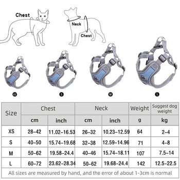 Жилетка с колан за кучета и котки, въже за гърди, отразяващ дишащ регулируем колан за домашни любимци за малки, средни кучета, разходки на открито