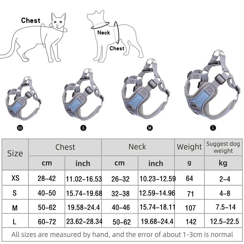 Kutya macska heveder mellény mellkas kötél fényvisszaverő, légáteresztő, állítható kisállat hám kis közepes kutyák szabadtéri sétálásához