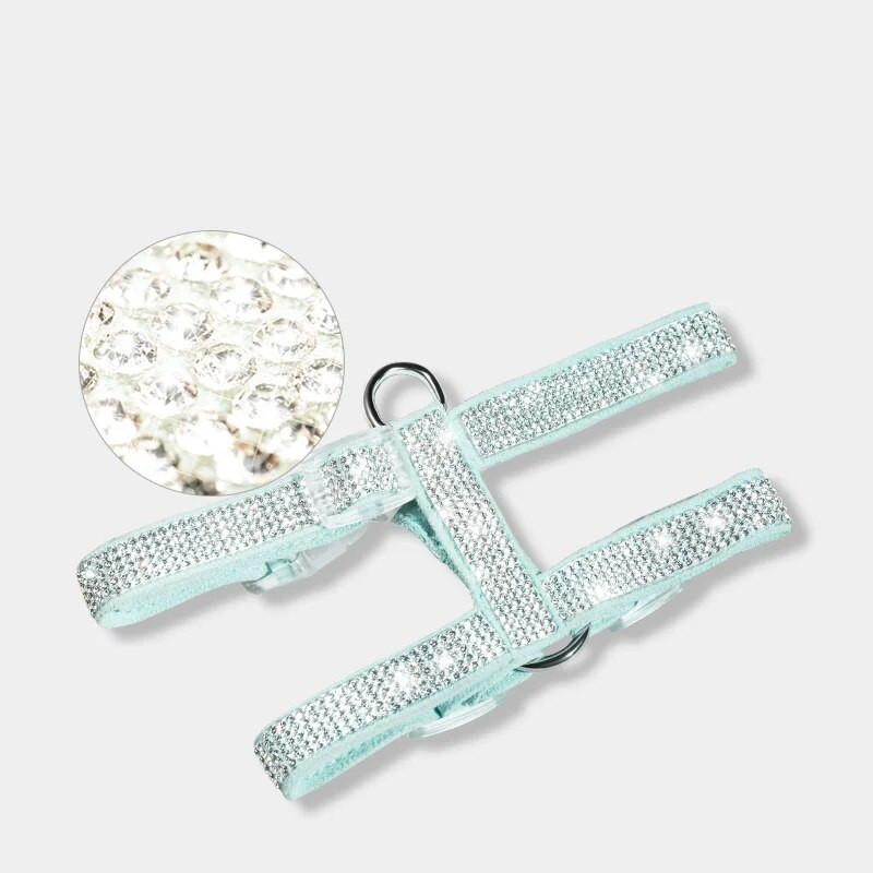 Prabangūs Kalnų krištolinio akmens zomšiniai šunų diržai Crystal Bling krūtinės dirželiai Reguliuojami saugos diržai katės antkakliui Viskas šunims Harnais Chien