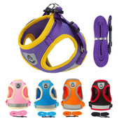 Kölyökhám Kutya Póráz Légáteresztő nyári hálós mellény Fényvisszaverő kisállat macska mellkaspántok Chihuahua Yorkies Teddy vontatási kötél