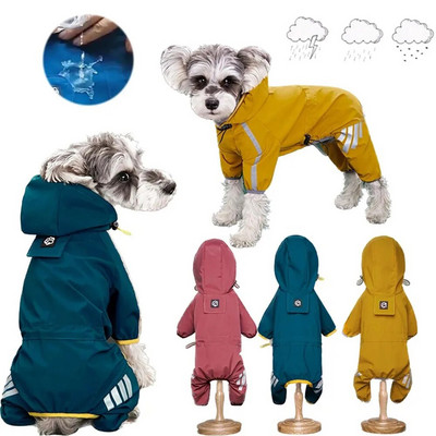 Vízálló kutya esőkabát macska esőkabát kültéri esőruházat kapucnis ruházat jumpsuit kiskutya esős napos ruhák kültéri kabát kisállat kellékek