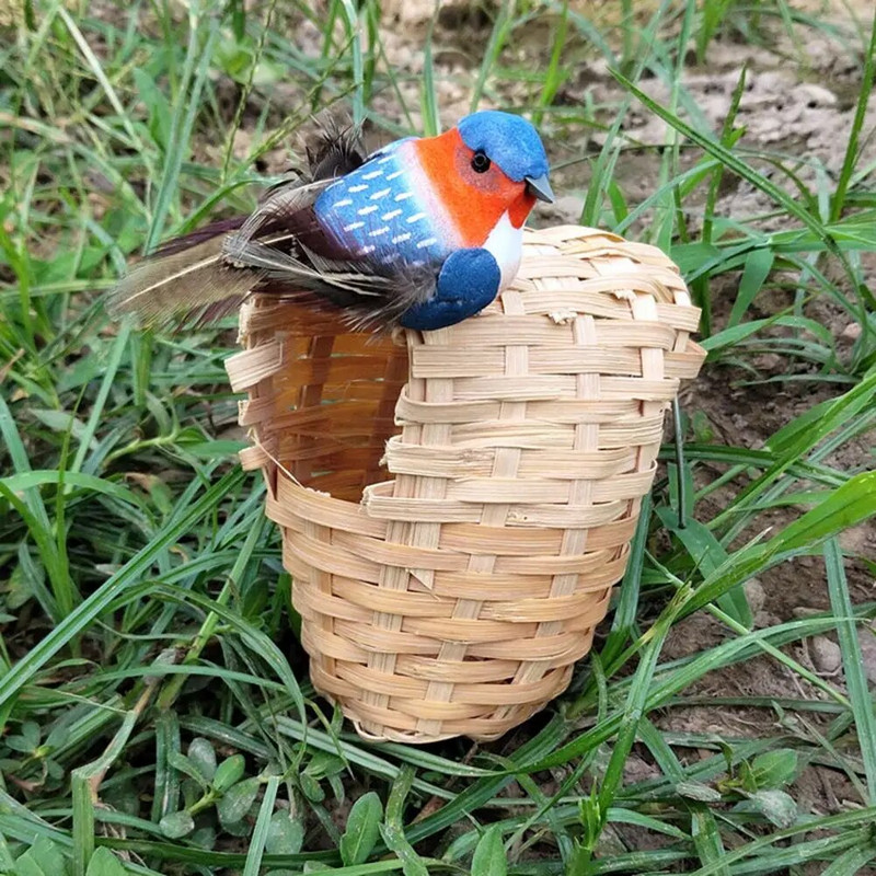 Naudingas paukščių veisimo namas Daugkartinio naudojimo paukščių miego lizdas Didelė erdvė naminių paukščių veisimo bambuko lizdo miegas