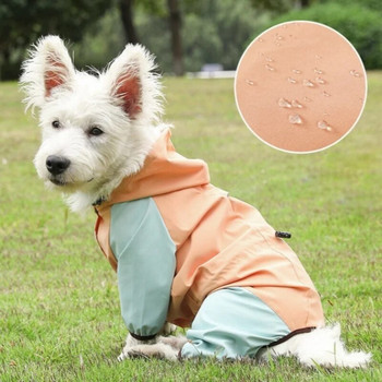 Μπορεί να τραβήξει αδιάβροχο αδιάβροχο για σκύλους τεσσάρων ποδιών Αδιάβροχο για όλα τα ομοιόμορφα πόδια Μικρά ρούχα για σκύλους από αρκουδάκια Ρούχα κατοικίδιων κατοικίδιων με αρκουδάκι Αδιάβροχο για κατοικίδια με βροχή