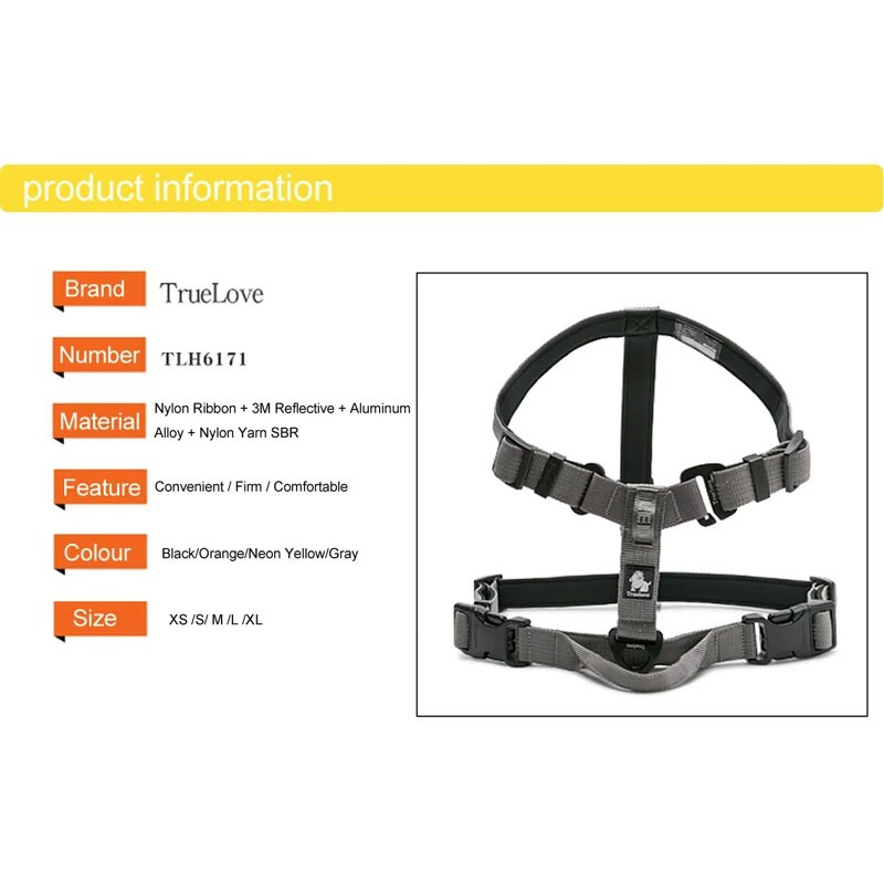 Truelove Pet DogHarness Fényvisszaverő nylon szalag SBR búvárkodás belső LED-es vezérlőlámpa helyzete, négypontosan állítható kisállat mellény TLH6171
