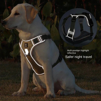 Светлоотразяваща колана за кучета за домашни любимци, жилетка, яка, регулиране на предпазната каишка за малки, средни големи кучета, колани за гърдите на френски булдог