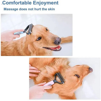 Гребен за епилация за кучета Cat Detangler Подстригване на козината Dematting Deshedding Brush Инструмент за подстригване за сплъстена дълга коса Къдрав домашен любимец