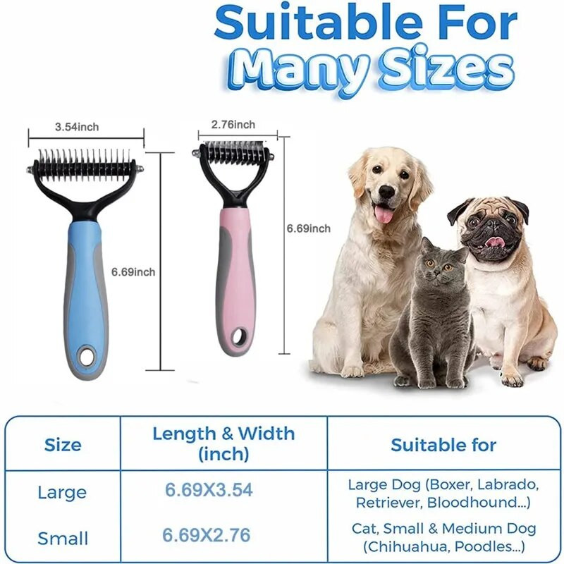 Plaukų šalinimo šukos šunims kačių kirpimo priemonė Kailio kirpimas, plaukų šalinimo šepetėlis, priežiūros įrankis, skirtas matiniams ilgiems plaukams garbanotiems augintiniams