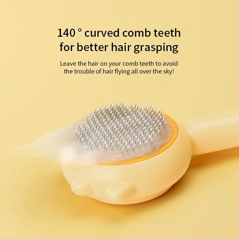 1 vnt. naminių gyvūnėlių plaukų šalinimo šepetys, priežiūros šukos Savaime išsivalantis šunų šlifavimo šepetys su masažiniais dantimis Šunims katėms Gyvūnų priežiūros reikmenys