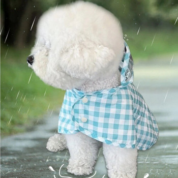 Ρούχα για κατοικίδια Αδιάβροχο με κουκούλα σκακιέρα Μικρό και μεσαίου μεγέθους σκύλος γάτα Teddy Malzis Αδιάβροχο σκύλος αδιάβροχο κοστούμι σκύλου