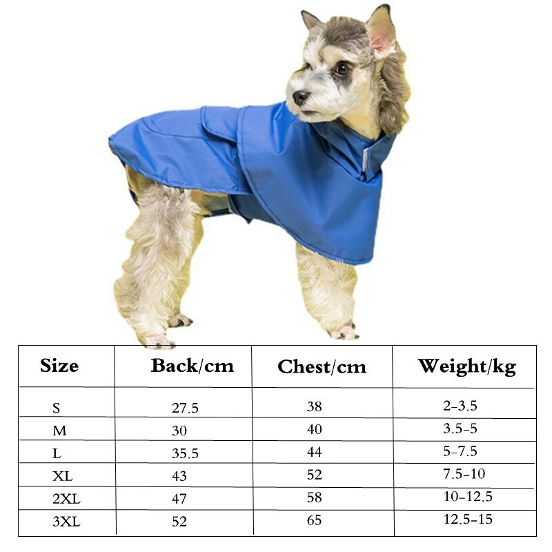 Naminių gyvūnėlių lietpaltis Naminių gyvūnėlių drabužiai lauke, vandeniui atsparus audinys, vidinis kvėpuojantis tinklelis, saugos šviesą atspindinti juostelė šuniuko dideli šunų pelerinos drabužiai