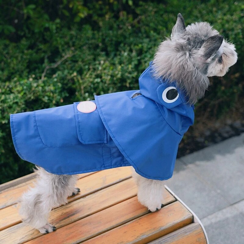 Naminių gyvūnėlių lietpaltis Naminių gyvūnėlių drabužiai lauke, vandeniui atsparus audinys, vidinis kvėpuojantis tinklelis, saugos šviesą atspindinti juostelė šuniuko dideli šunų pelerinos drabužiai