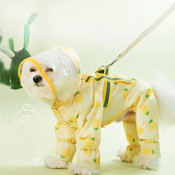 Леко водоустойчиво яке за дъжд с нощна светлоотразителна лента, дъждобран сладко кученце, дрехи за малки и средни домашни любимци, лято