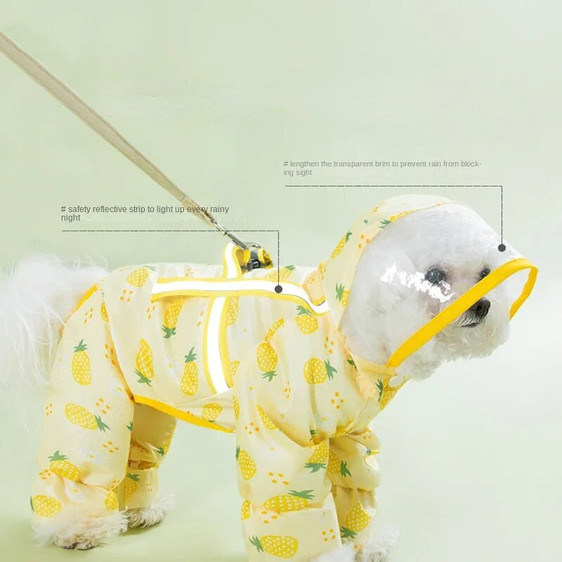 Lengva vandeniui atspari striukė su naktine šviesą atspindinčia juostele, mielas šuniuko lietpaltis, mažo ir vidutinio naminio gyvūnėlio drabužiai, vasara