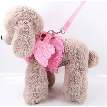 Pearl Coco Angel Wing Princess Pet dog Harness Puppy Harness and Leash Set pet котка жилетка колан каишка може да бъде непослушна каишка