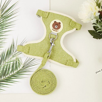 Pet Dog Traction Rope Vest Style Teddy Bear Малко куче Дишаща каишка за гърди Котка Разходка Заек Въже Верига Стоки за домашни любимци