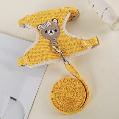 Naminio šuns traukimo virvinė liemenė Meškiuko stiliaus mažo šuns kvėpuojanti krūtinės juosta katės vaikščiojimo triušio virvės grandinėlė naminių gyvūnėlių reikmenys