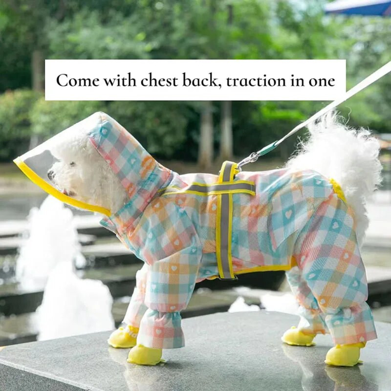 Naminiams gyvūnėliams viskas įskaičiuota lietpalčiai šunų drabužiai su Traction sagtimi vandeniui atsparūs lietpalčiai šunų drabužiai Corgi Bulldog mažų augintinių drabužiai