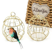 1db Mini fém arany madárketrec kültéri kolibri etetők kerti pázsit ablak terasz kültéri dekorációk madarak kellékei