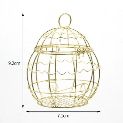 1db Mini fém arany madárketrec kültéri kolibri etetők kerti pázsit ablak terasz kültéri dekorációk madarak kellékei