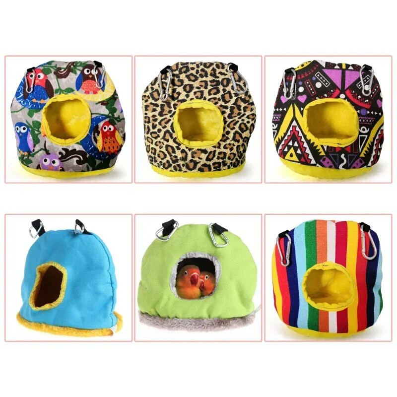 Meleg madárfészek téli ház függő függőágy ketrec kiegészítők plüss búvóhely papagáj számára