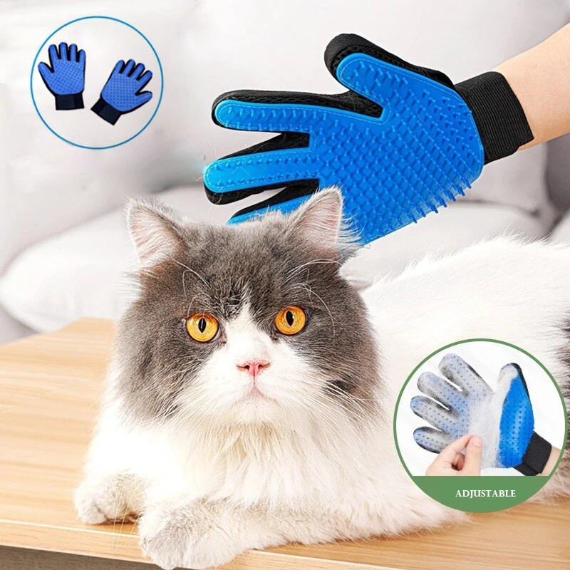 Silikoonkamm kassidele ja koertele, karvade eemaldamise kindad, vannipuhastusvahendid, loomamassaaži kammid