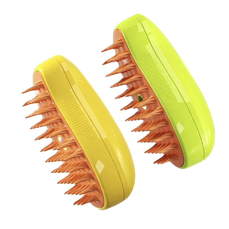 Katės garinis šepetys šunų masažo šukos Integruotas elektrinis vandens purškiklis Minkštas silikoninis naminių gyvūnėlių plaukų šalinimo šepetys kačių priedai