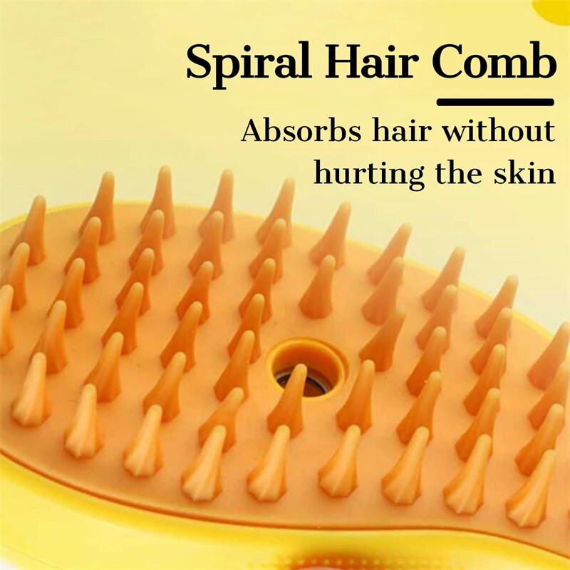 Katės garinis šepetys šunų masažo šukos Integruotas elektrinis vandens purškiklis Minkštas silikoninis naminių gyvūnėlių plaukų šalinimo šepetys kačių priedai