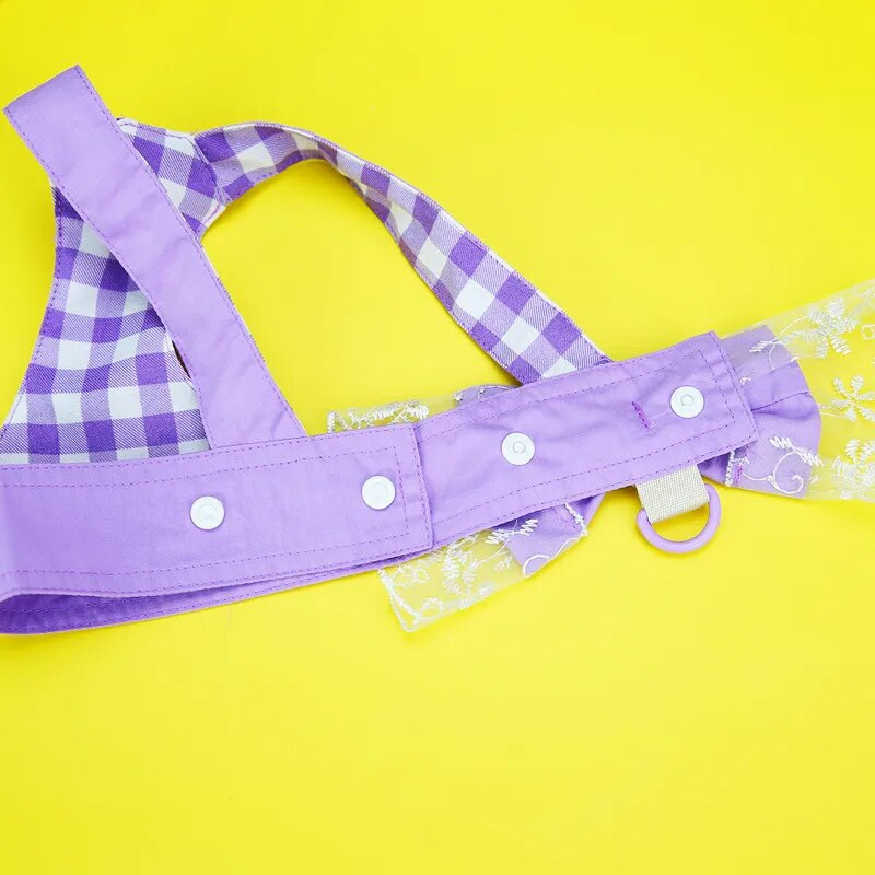 Big Bowtie, be traukiamų diržų liemenė mažiems šunims Rožinė purpurinė šuns krūtinės dirželiai Nėriniai dirželiai mergaitėms Princesės diržai XXL