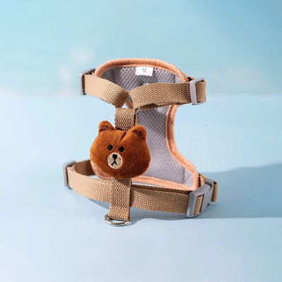 Animacinių filmų naminių šunų petnešų ir pavadėlio rinkinys Reguliuojamas šuniuko apykaklės dirželis naminių kačių petnešų liemenė lauke vaikščiojančių naminių gyvūnėlių priedai