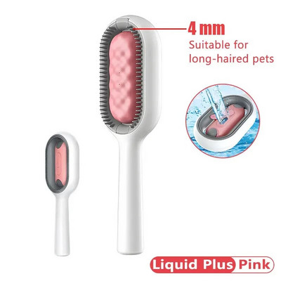 Kačių šunų priežiūros masažo šukos su vandens rezervuaru dvipusiai plaukų šalinimo šepečiai Kačių priežiūros reikmenys kačiukams