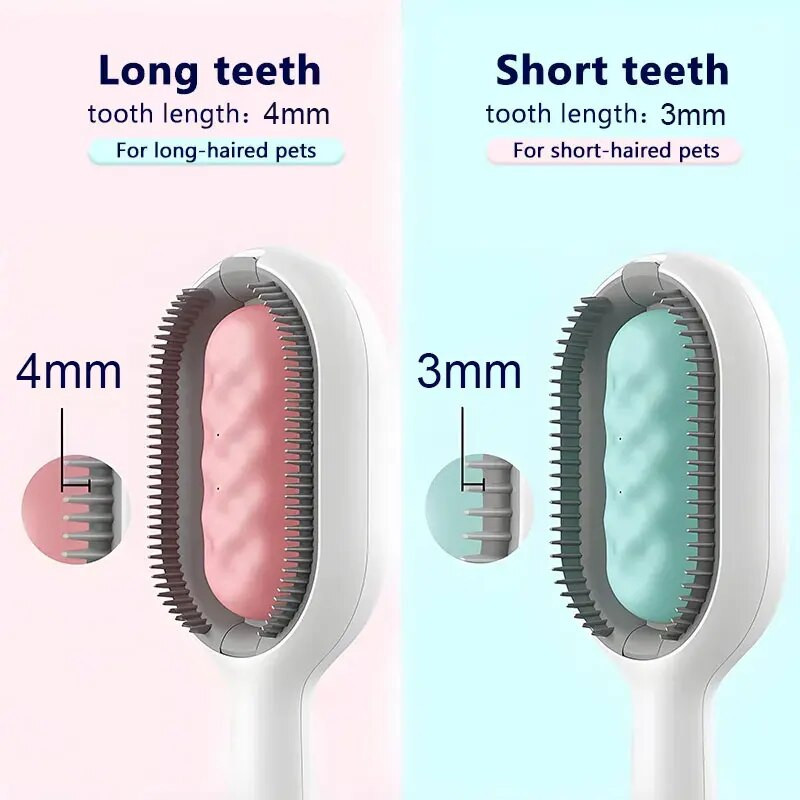 Kačių šunų priežiūros masažo šukos su vandens rezervuaru dvipusiai plaukų šalinimo šepečiai Kačių priežiūros reikmenys kačiukams