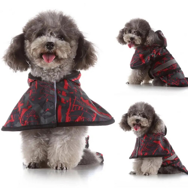 Kvėpuojantis, skirtas lauke šunų lietpaltis su gobtuvu, vandeniui atsparus vėjui, atspindintis šunų lietaus striukė, skirtas lauke