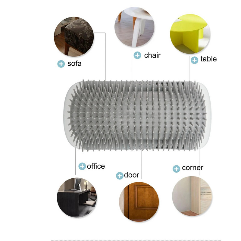 Kačių šepečio šukos Kačių žaislas su Catnip Pet sieninio šepečio kampu Kačių masažas Self Groomer Šukų šepetys Kačiuko trynimai su kutenančiomis šukomis