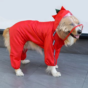 Αδιάβροχο παλτό με μεγάλο σώμα σκύλου Big Dog Rain Poncho αδιάβροχο μπουφάν για Labrador Retriever Χαριτωμένο μοτίβο κινουμένων σχεδίων για κατοικίδιο σκύλο αδιάβροχο