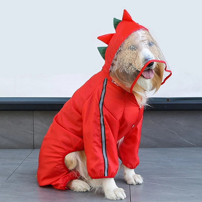 Viso kūno didelis šuns lietpaltis Didelio šuns lietaus pončo vandeniui atspari striukė labradoro retriveriui Mielas animacinio rašto naminio šuns paltas nuo lietaus